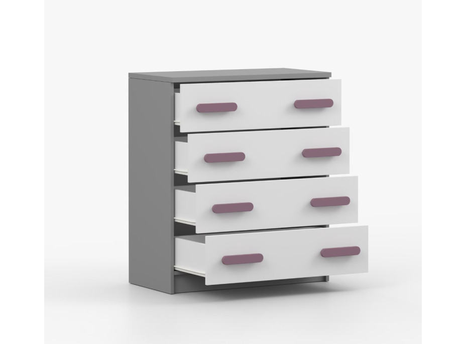 Komoda SMYK - šedá/biela (viac variant)