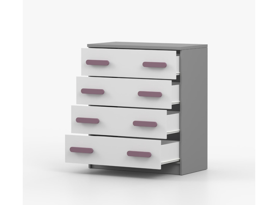 Komoda SMYK - šedá/biela (viac variant)