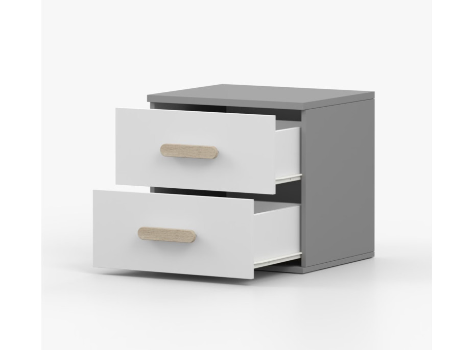 Nočný stolík SMYK - šedý/biely (viac variant)