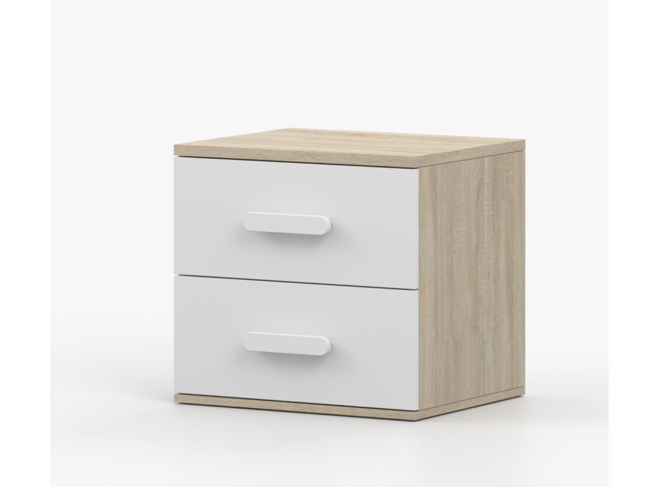 Nočný stolík SMYK - dub sonoma/biely (viac variant)