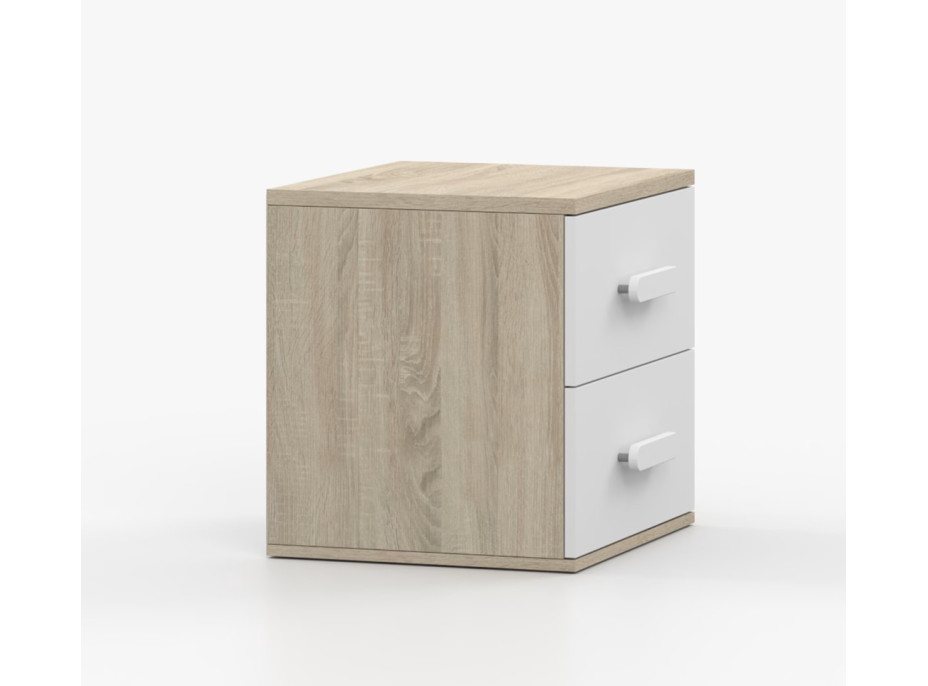 Nočný stolík SMYK - dub sonoma/biely (viac variant)