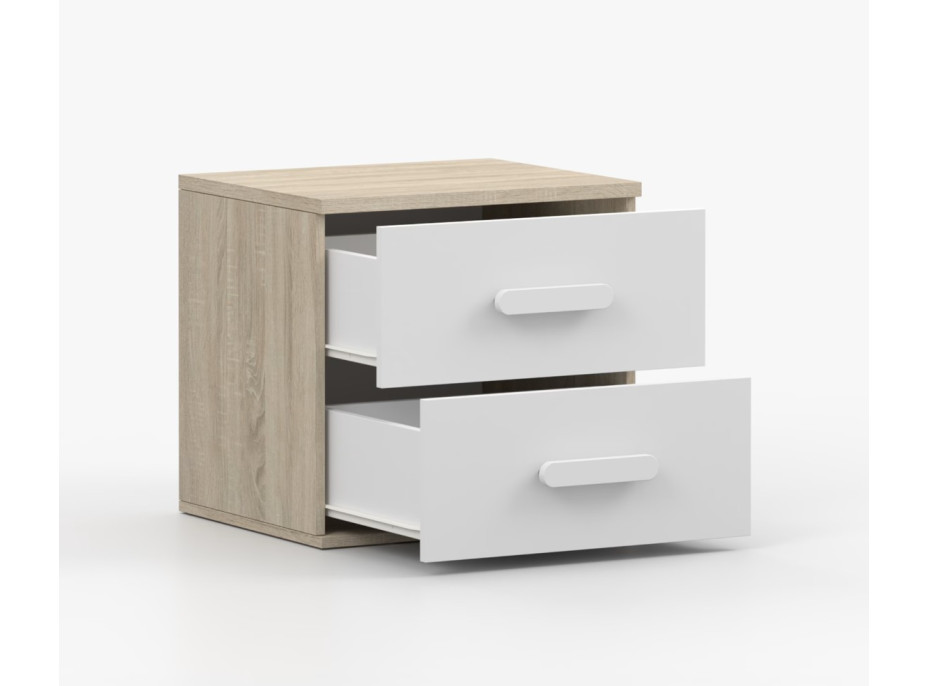 Nočný stolík SMYK - dub sonoma/biely (viac variant)