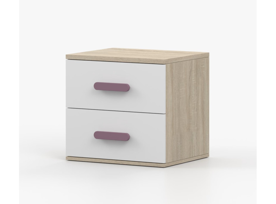 Nočný stolík SMYK - dub sonoma/biely (viac variant)