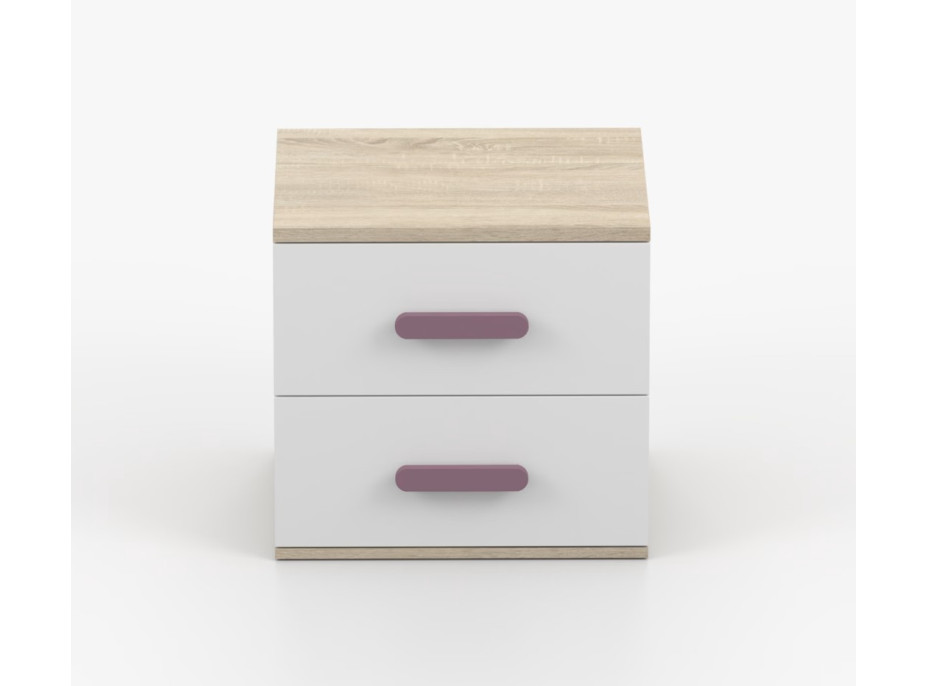 Nočný stolík SMYK - dub sonoma/biely (viac variant)