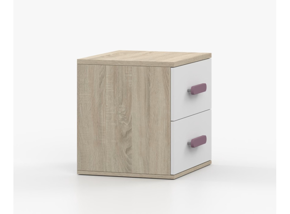 Nočný stolík SMYK - dub sonoma/biely (viac variant)