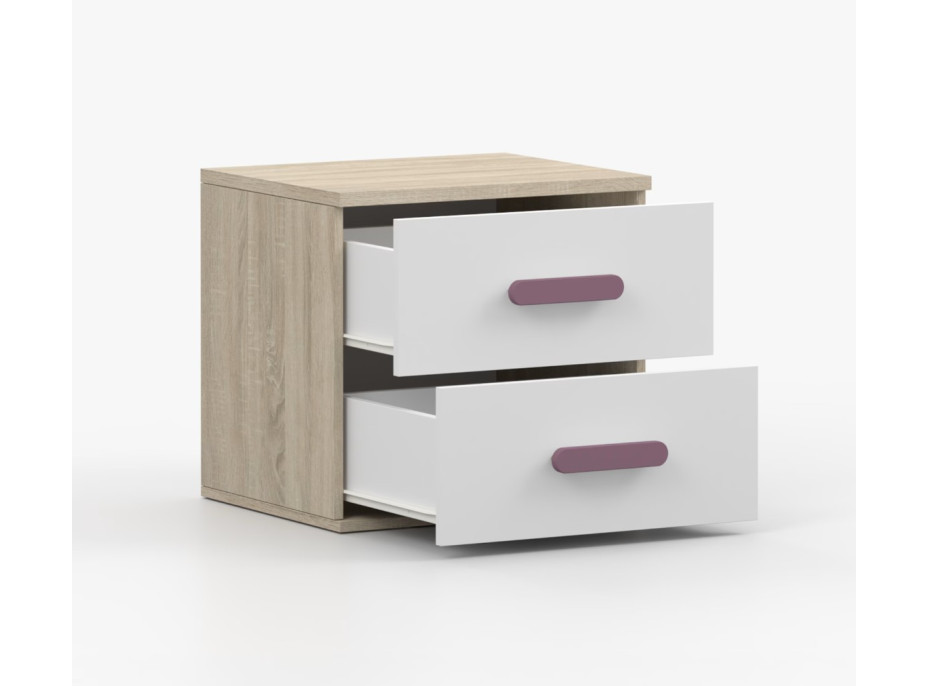Nočný stolík SMYK - dub sonoma/biely (viac variant)