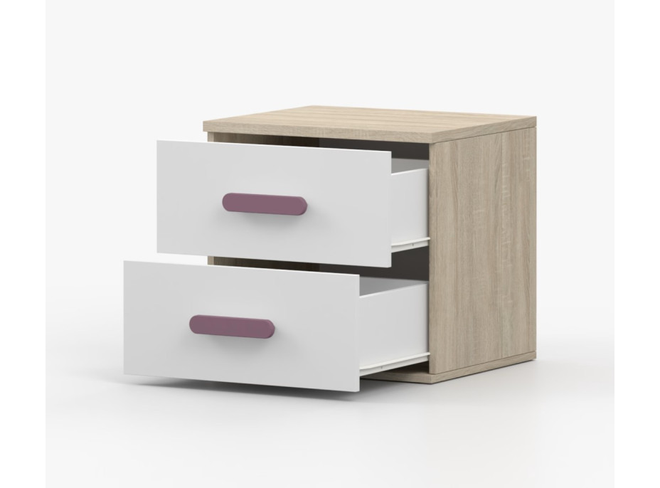 Nočný stolík SMYK - dub sonoma/biely (viac variant)