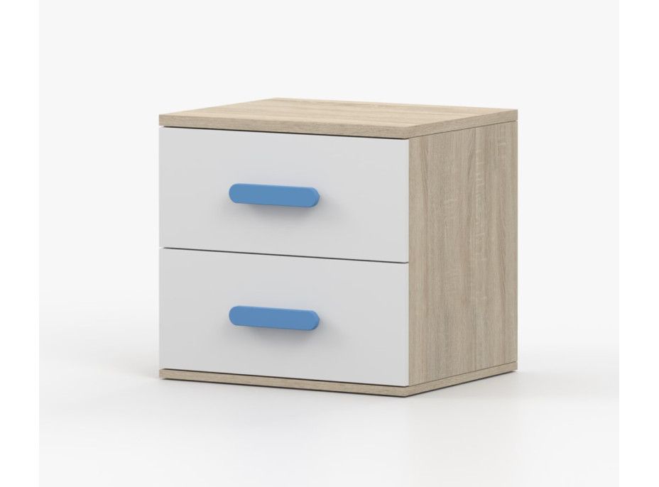 Nočný stolík SMYK - dub sonoma/biely (viac variant)