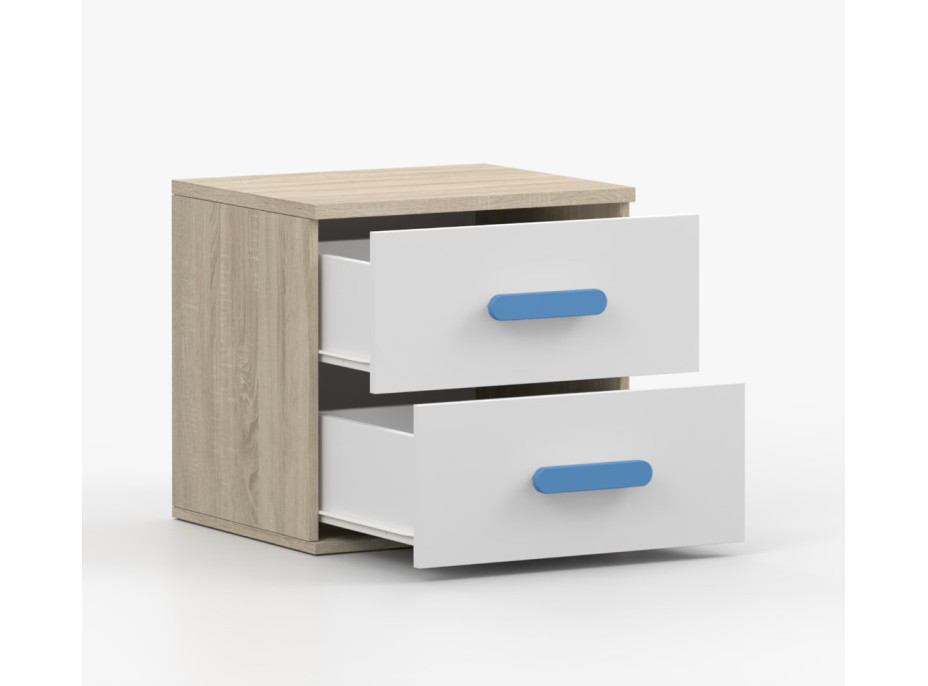 Nočný stolík SMYK - dub sonoma/biely (viac variant)