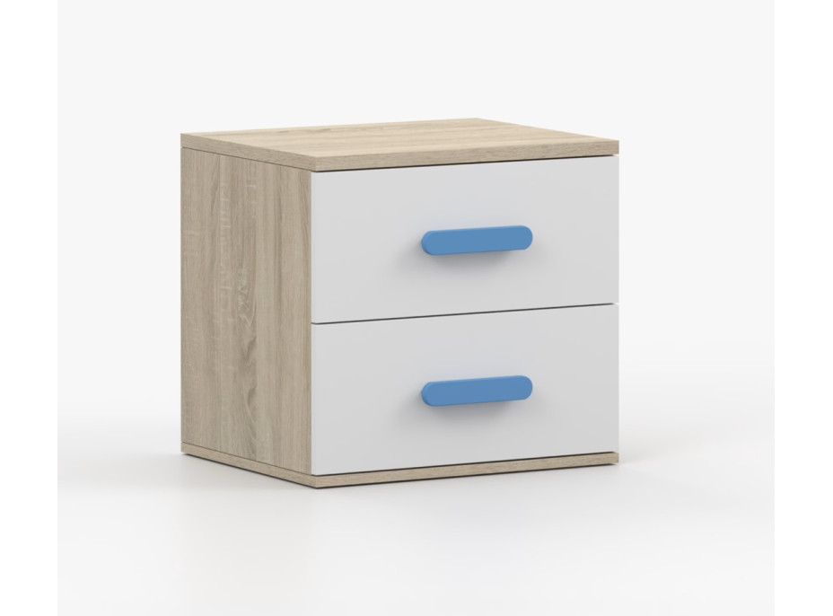Nočný stolík SMYK - dub sonoma/biely (viac variant)