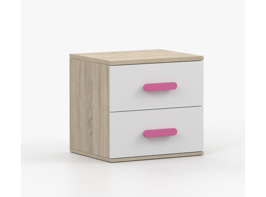 Nočný stolík SMYK - dub sonoma/biely (viac variant)