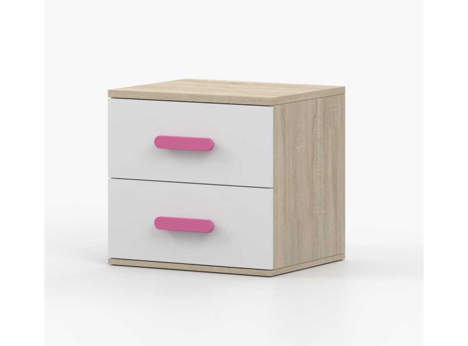 Nočný stolík SMYK - dub sonoma/biely (viac variant)