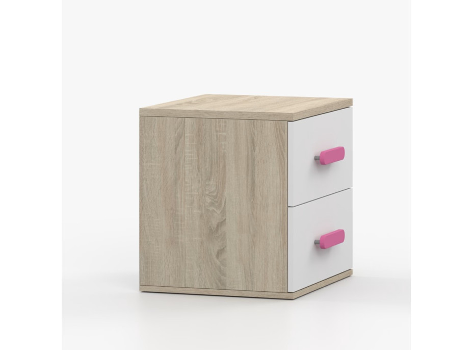 Nočný stolík SMYK - dub sonoma/biely (viac variant)