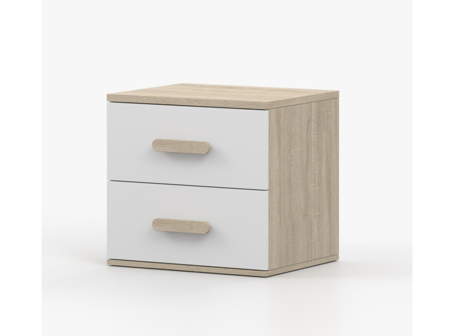 Nočný stolík SMYK - dub sonoma/biely (viac variant)