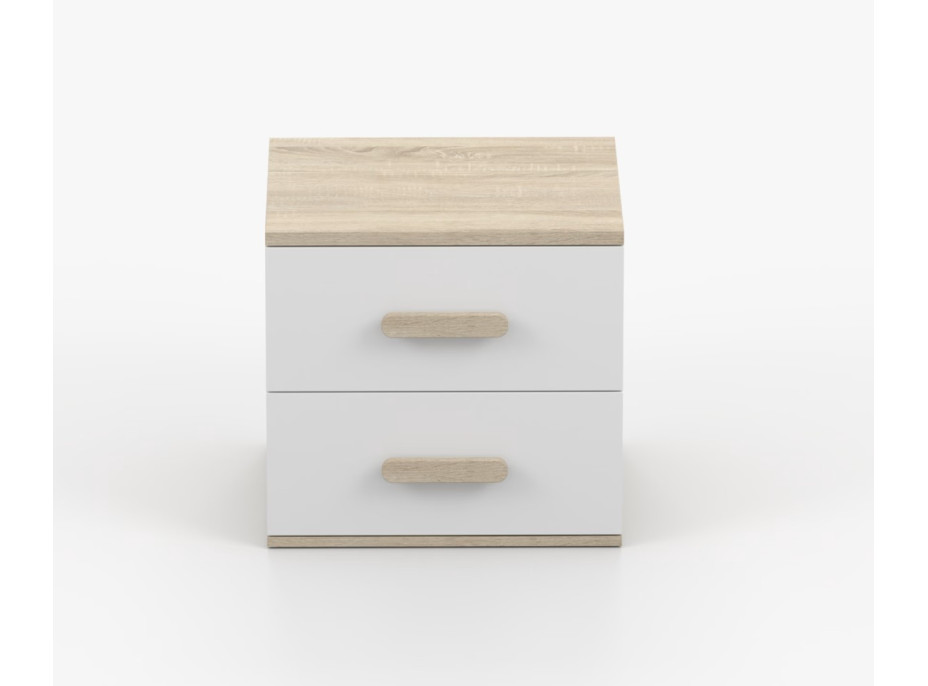 Nočný stolík SMYK - dub sonoma/biely (viac variant)