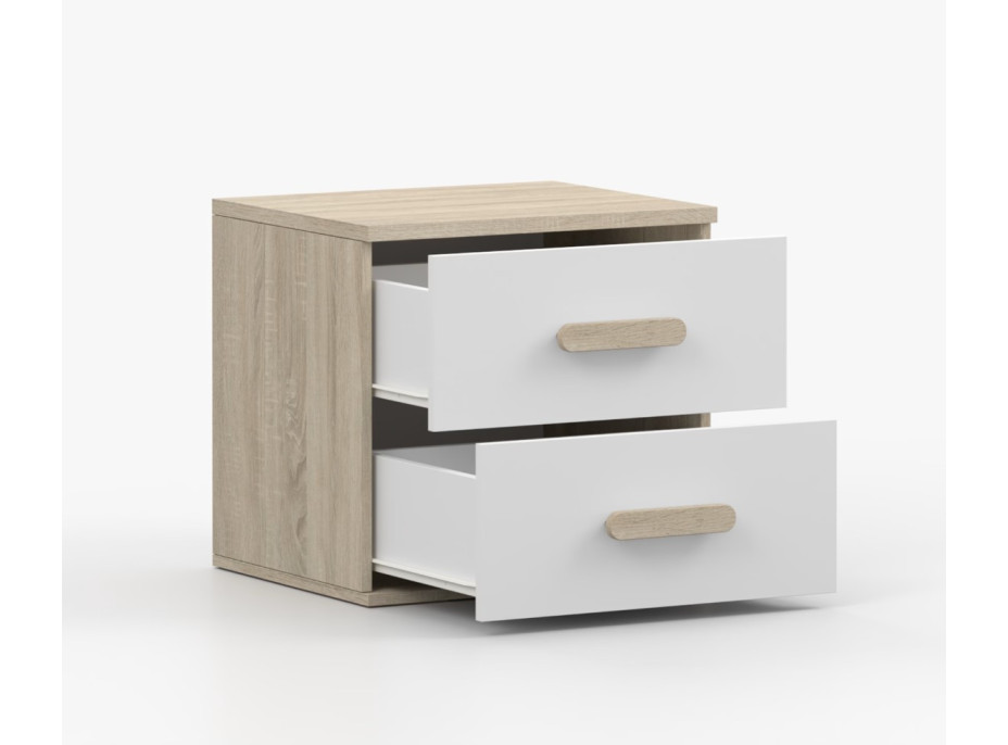Nočný stolík SMYK - dub sonoma/biely (viac variant)