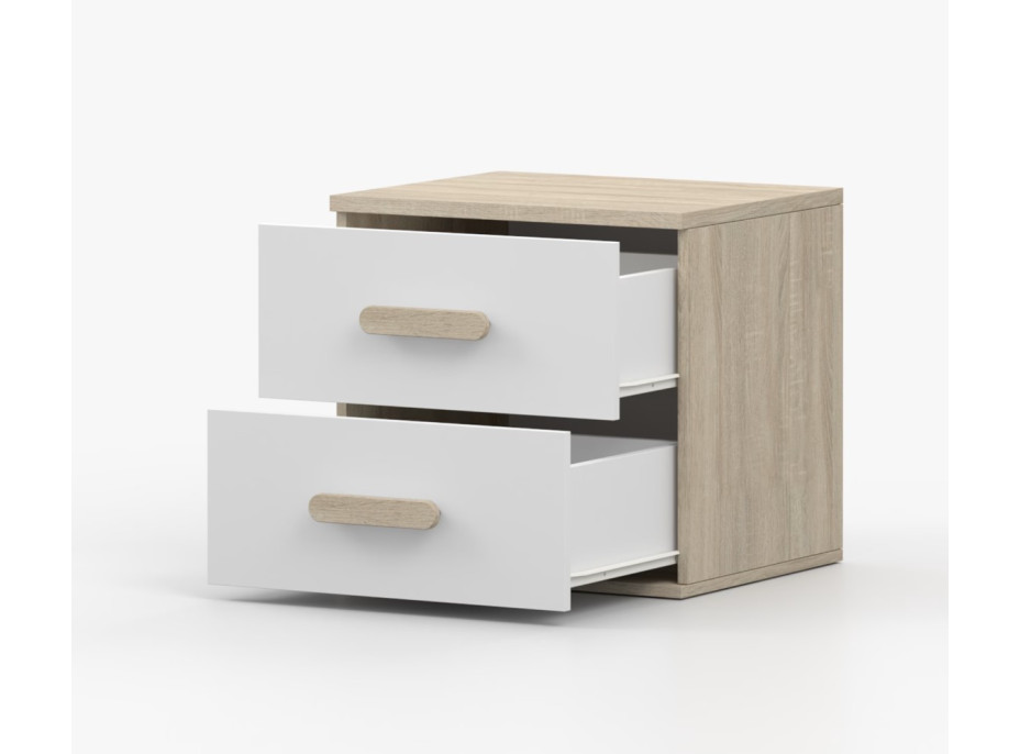 Nočný stolík SMYK - dub sonoma/biely (viac variant)