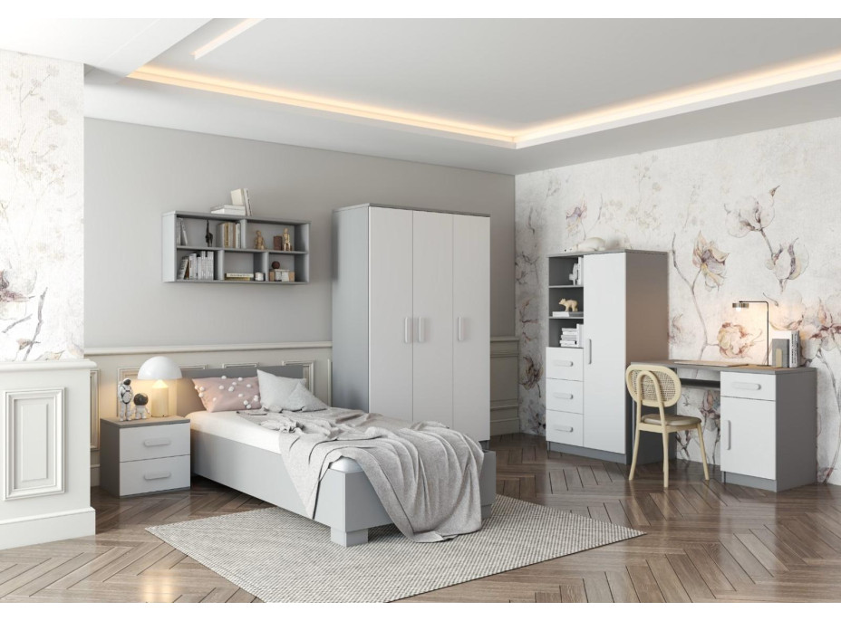 Nočný stolík SMYK - šedý/biely (viac variant)