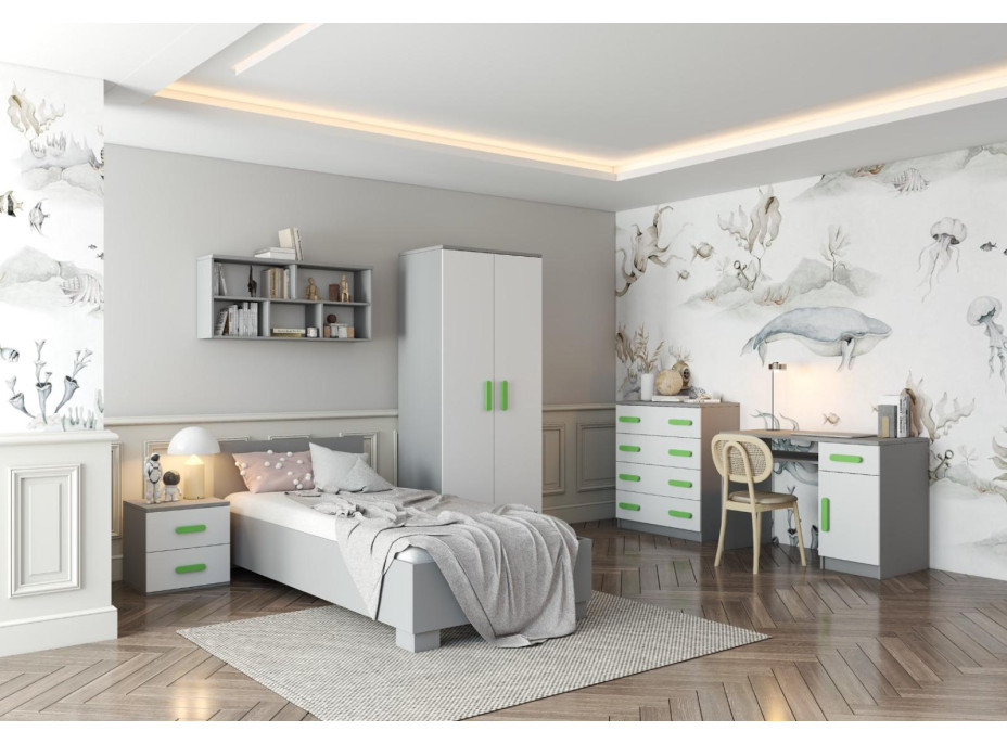 Šatníková skriňa SMYK 80 - šedá/biela (viac variant)