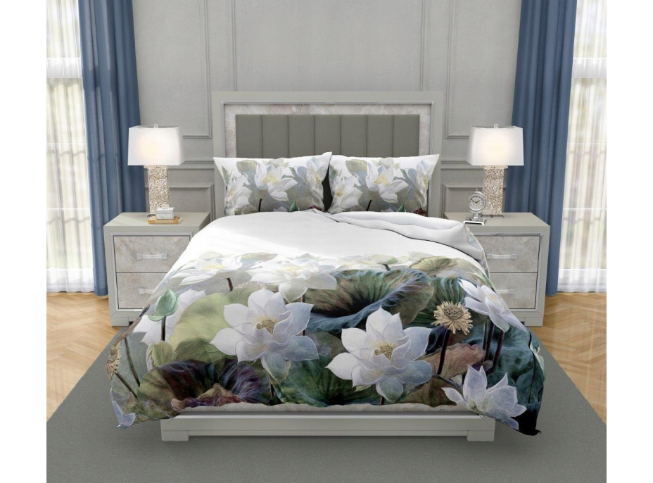 Saténové obliečky NOBILE Lekná - biele - 140x200 cm