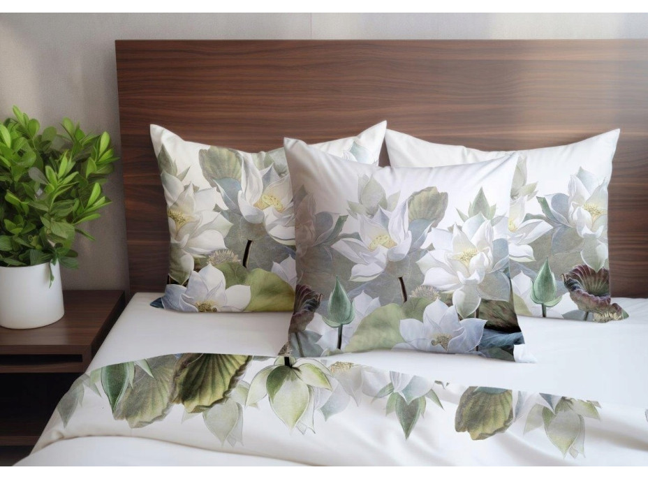 Saténové obliečky NOBILE Lekná - biele - 140x200 cm