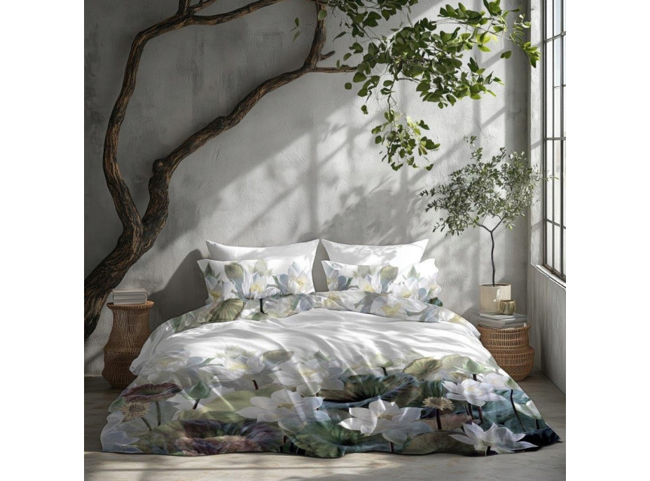 Saténové obliečky NOBILE Lekná - biele - 140x200 cm