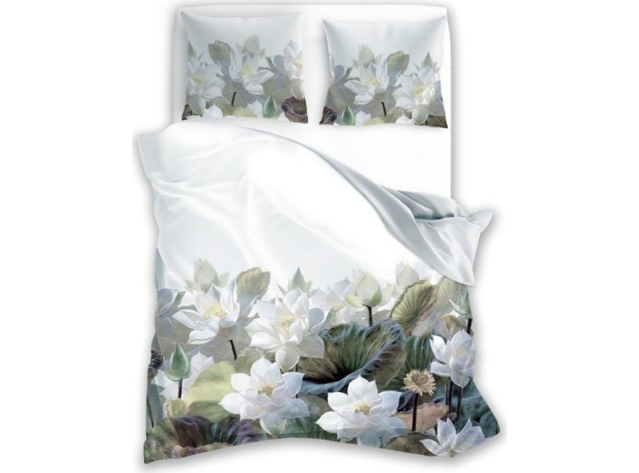 Saténové obliečky NOBILE Lekná - biele - 140x200 cm