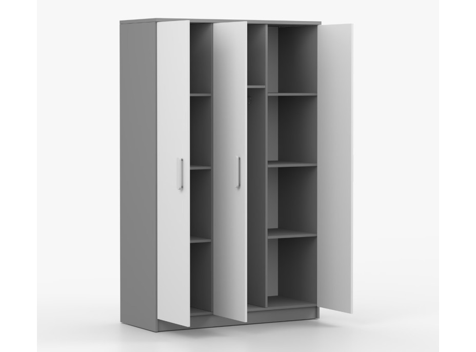 Šatníková skriňa SMYK 120 - šedá/biela (viac variant)