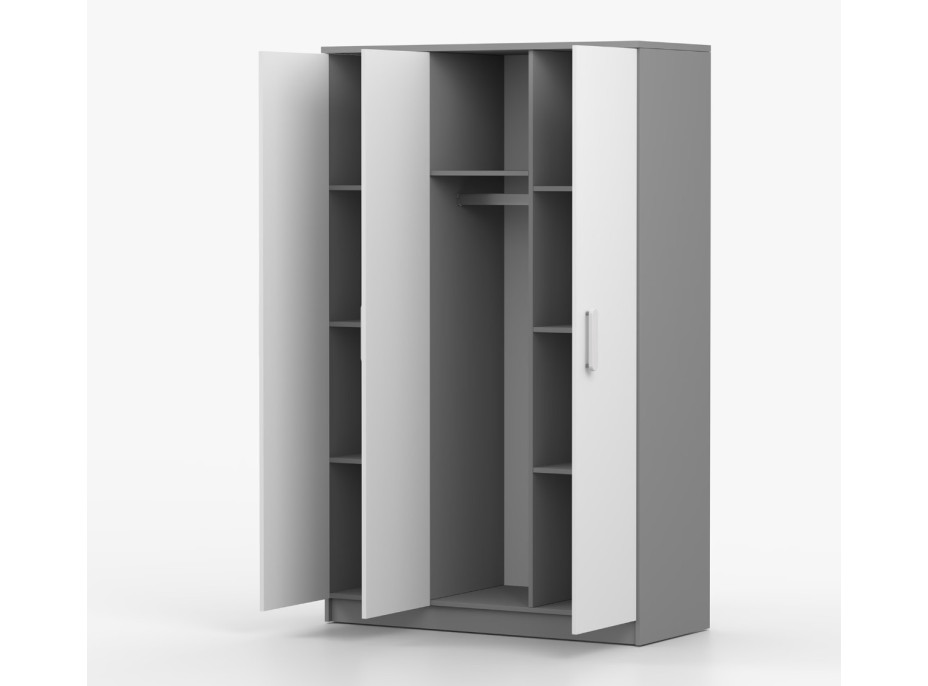 Šatníková skriňa SMYK 120 - šedá/biela (viac variant)