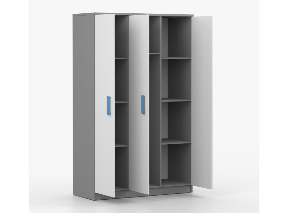 Šatníková skriňa SMYK 120 - šedá/biela (viac variant)