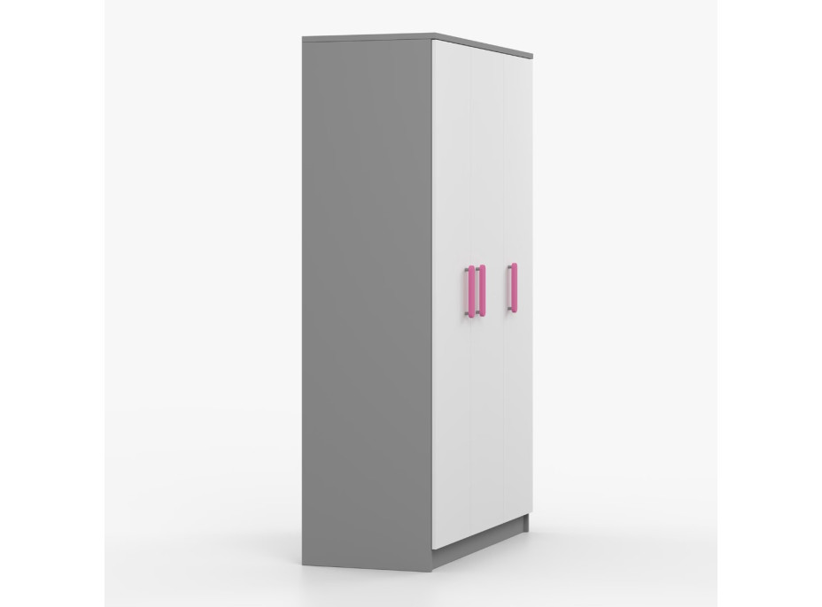 Šatníková skriňa SMYK 120 - šedá/biela (viac variant)