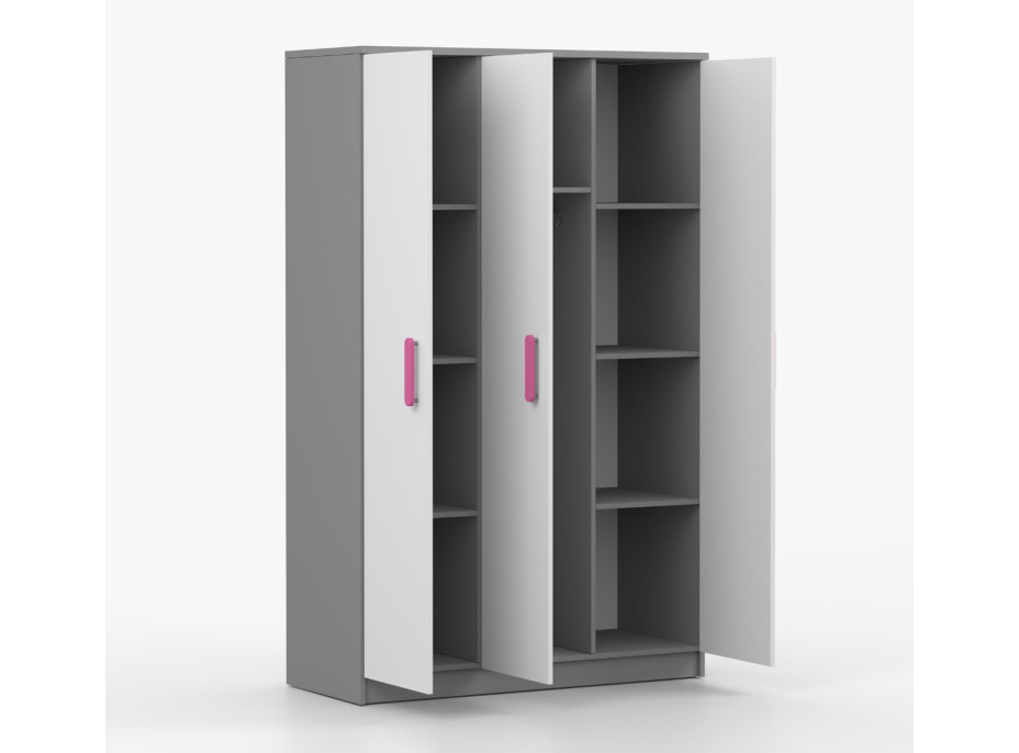 Šatníková skriňa SMYK 120 - šedá/biela (viac variant)