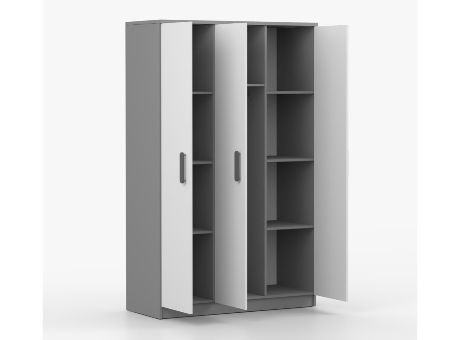 Šatníková skriňa SMYK 120 - šedá/biela (viac variant)