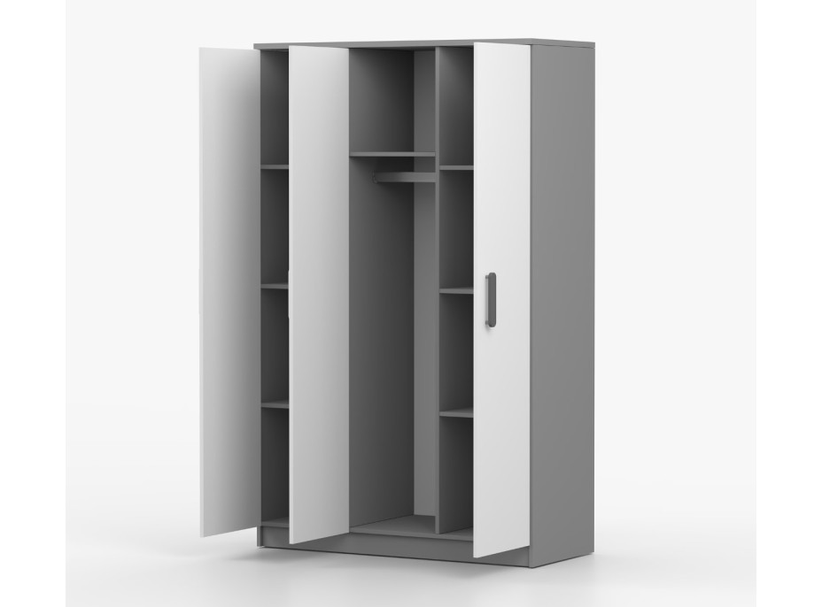 Šatníková skriňa SMYK 120 - šedá/biela (viac variant)