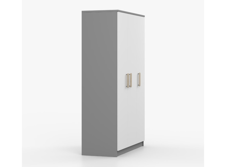 Šatníková skriňa SMYK 120 - šedá/biela (viac variant)