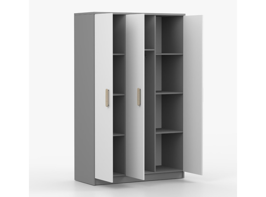 Šatníková skriňa SMYK 120 - šedá/biela (viac variant)