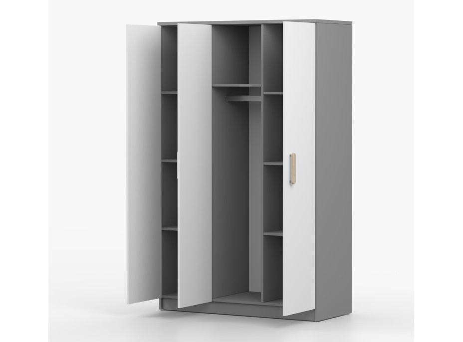Šatníková skriňa SMYK 120 - šedá/biela (viac variant)