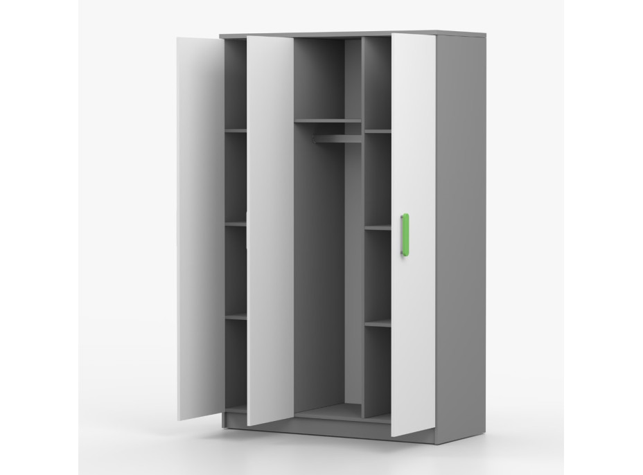 Šatníková skriňa SMYK 120 - šedá/biela (viac variant)