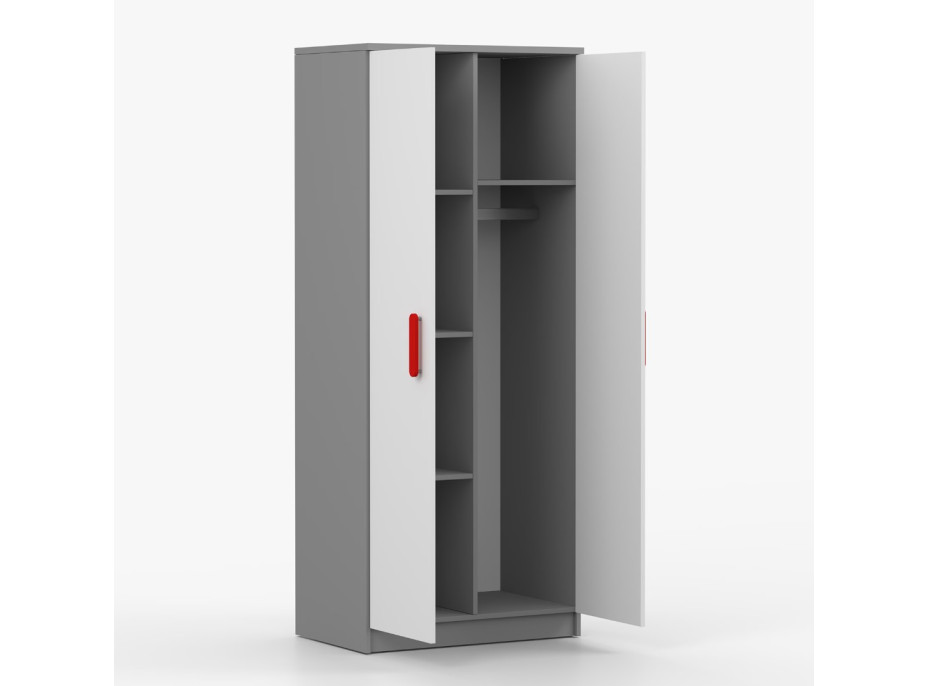 Šatníková skriňa SMYK 80 - šedá/biela (viac variant)