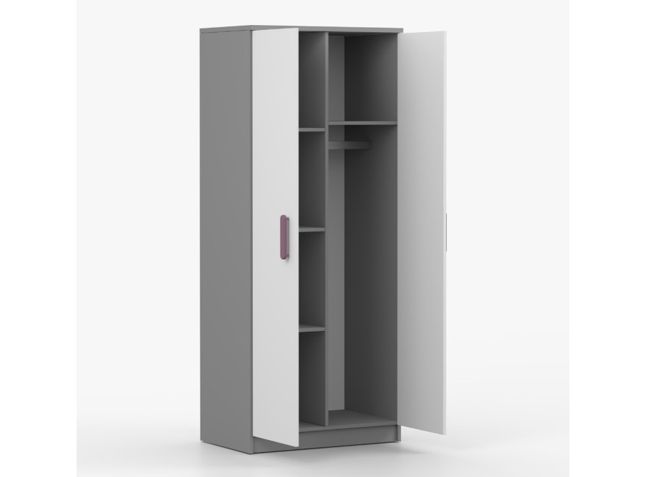 Šatníková skriňa SMYK 80 - šedá/biela (viac variant)