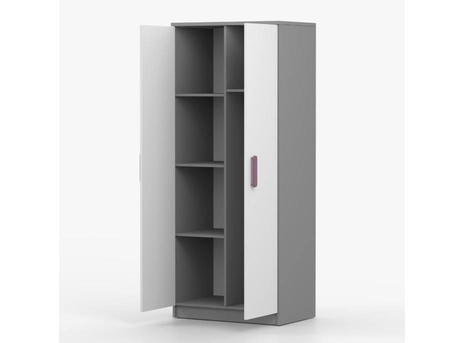 Šatníková skriňa SMYK 80 - šedá/biela (viac variant)