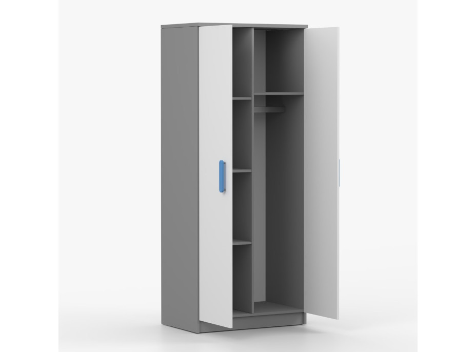 Šatníková skriňa SMYK 80 - šedá/biela (viac variant)