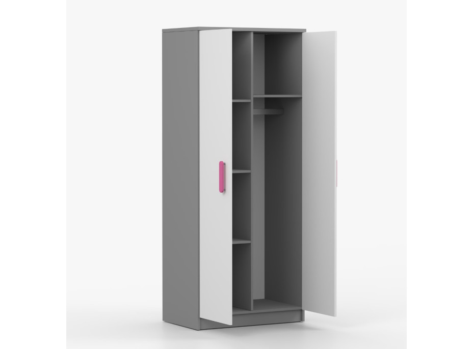 Šatníková skriňa SMYK 80 - šedá/biela (viac variant)