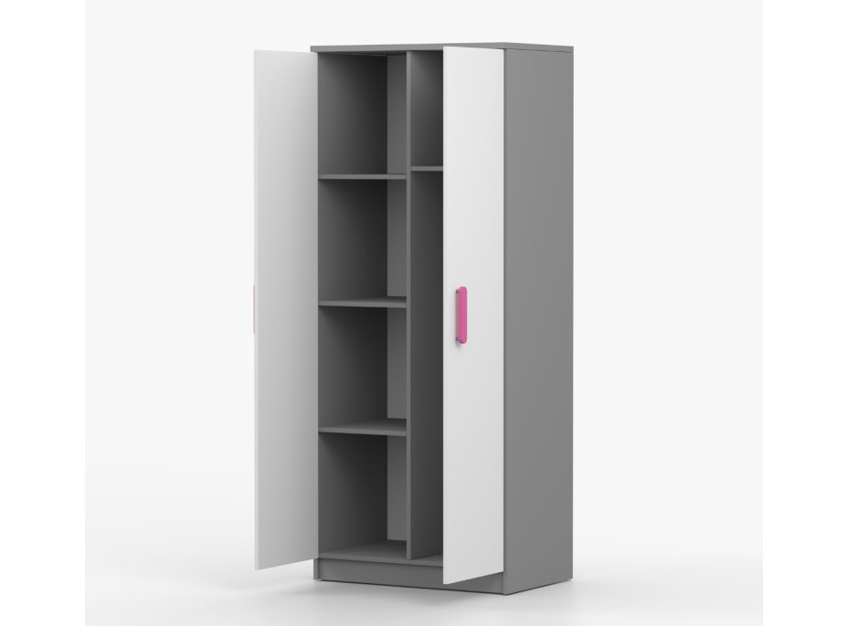 Šatníková skriňa SMYK 80 - šedá/biela (viac variant)
