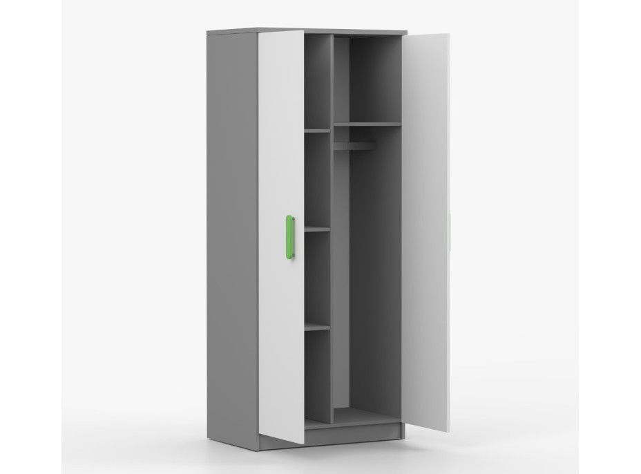 Šatníková skriňa SMYK 80 - šedá/biela (viac variant)