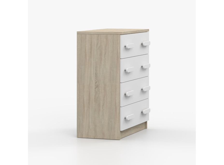 Komoda SCOUT - dub sonoma/biela (8 variant)