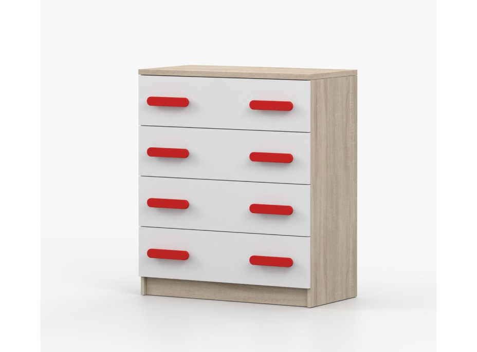 Komoda SCOUT - dub sonoma/biela (8 variant)