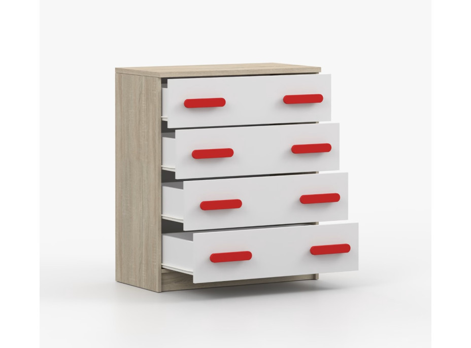 Komoda SCOUT - dub sonoma/biela (8 variant)