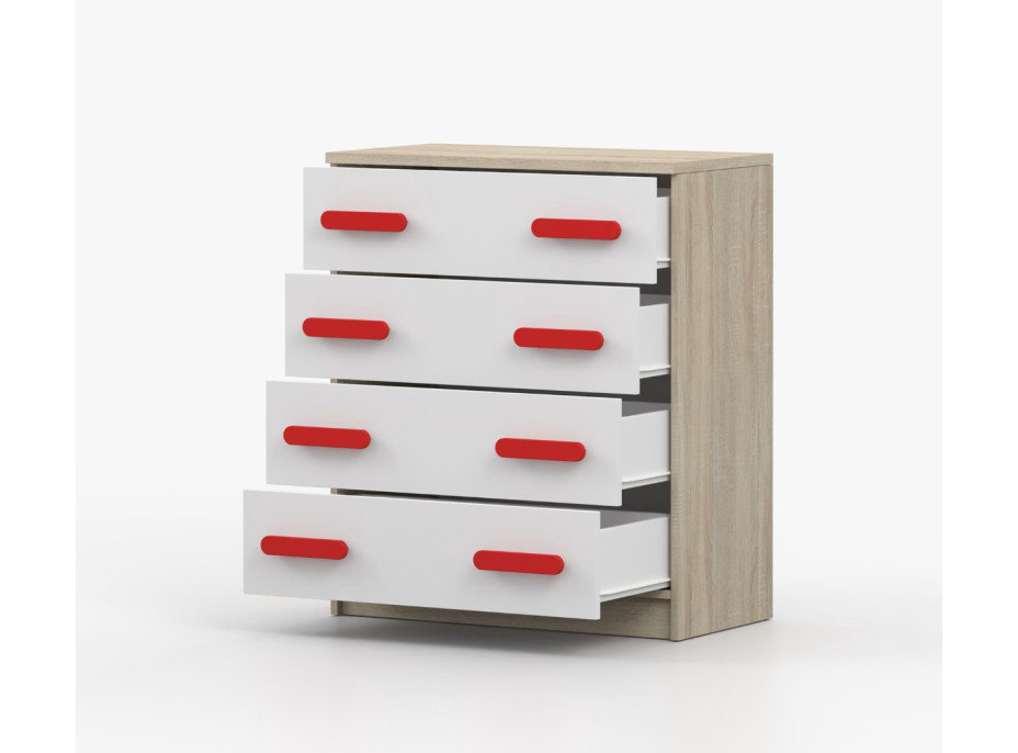 Komoda SCOUT - dub sonoma/biela (8 variant)