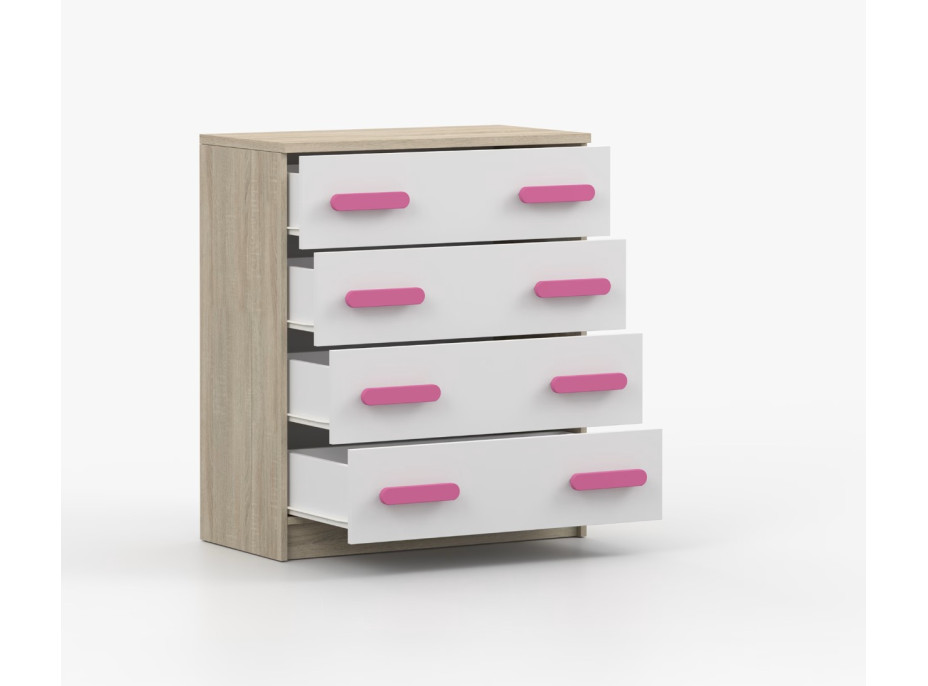 Komoda SCOUT - dub sonoma/biela (viac variant)